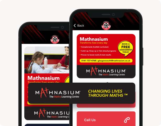 Sponsor banners in different areas in club app
